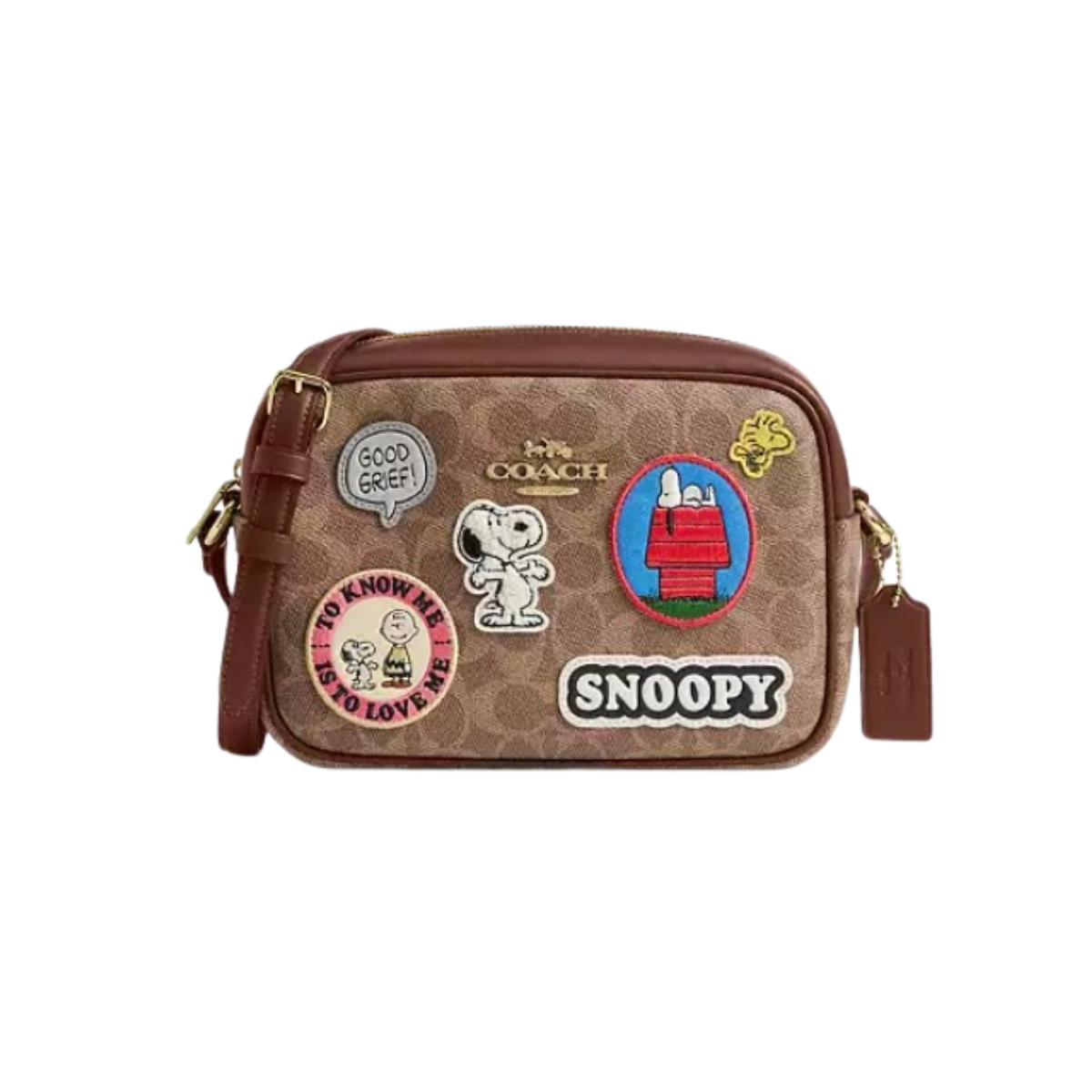 Coach X Peanuts Jamie Camera Bag In Signature Canvas With Patches CBM28 NWT