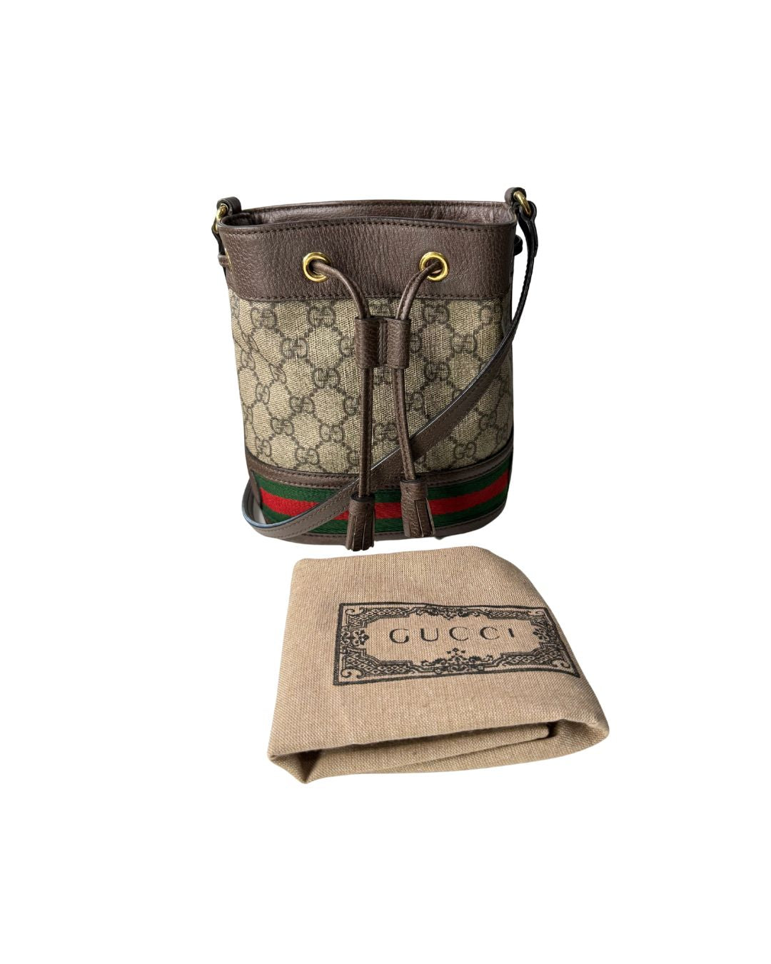 Gucci Ophidia GG Supreme Web Small Bucket Crossbody Bag