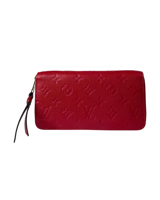 Louis Vuitton Zippy Wallet Monogram Empreinte Red Leather