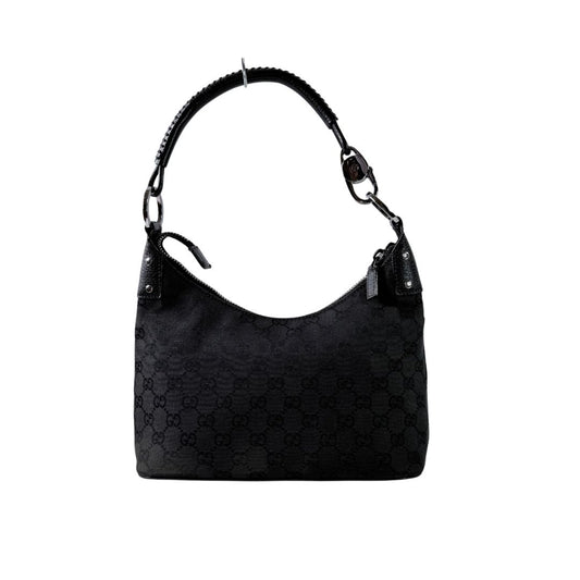 Gucci GG Canvas Leather Black Shoulder Bag