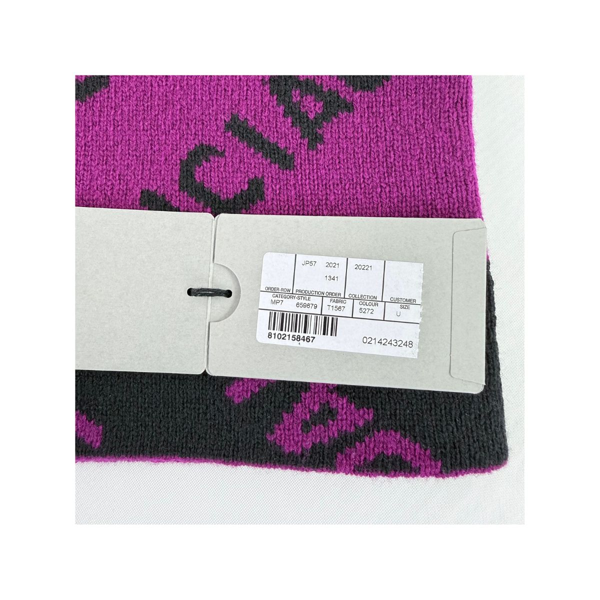 Balenciaga All Over Logo Knit Pink Black Beanie Hat