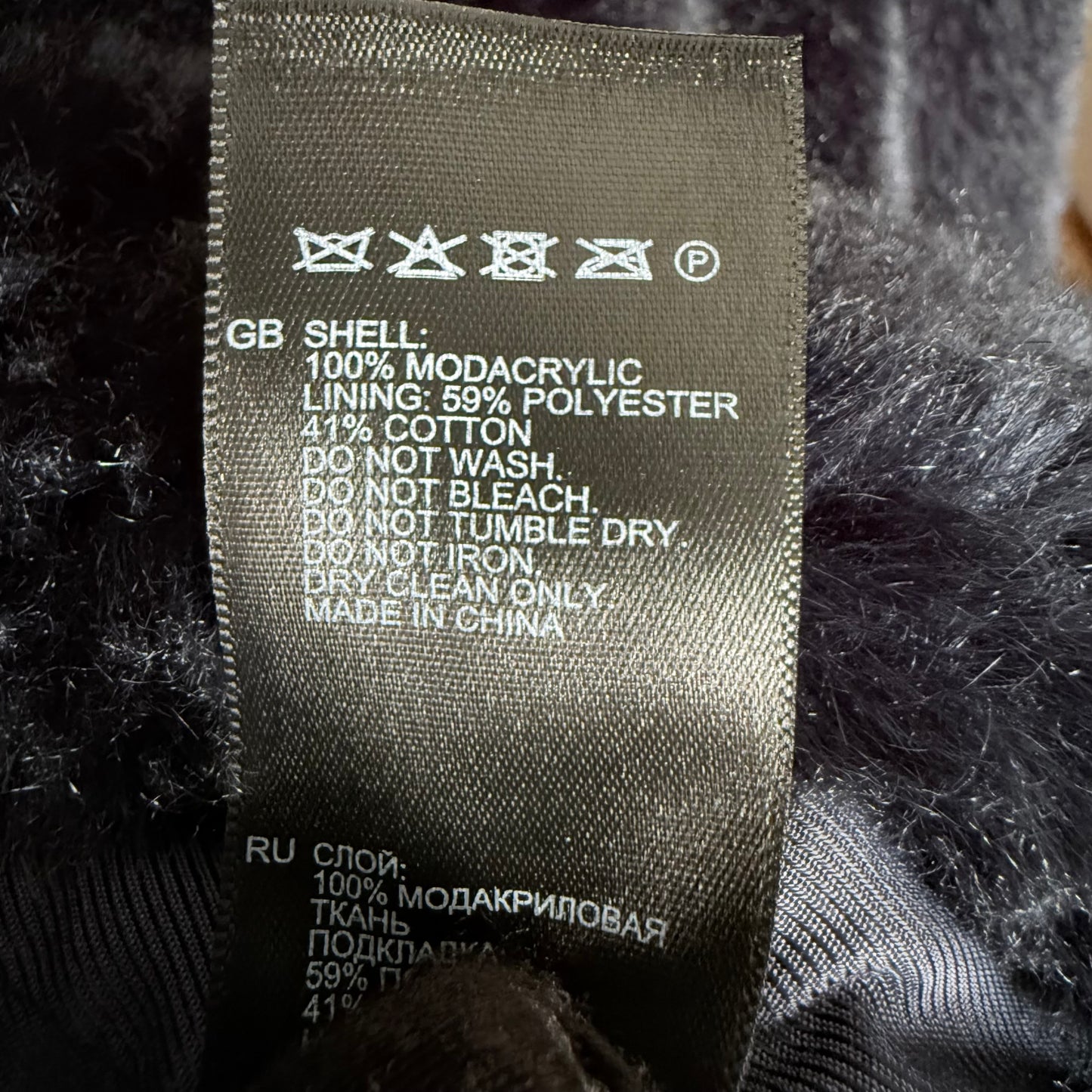 REISS Luxe Faux Fur Black Jacket