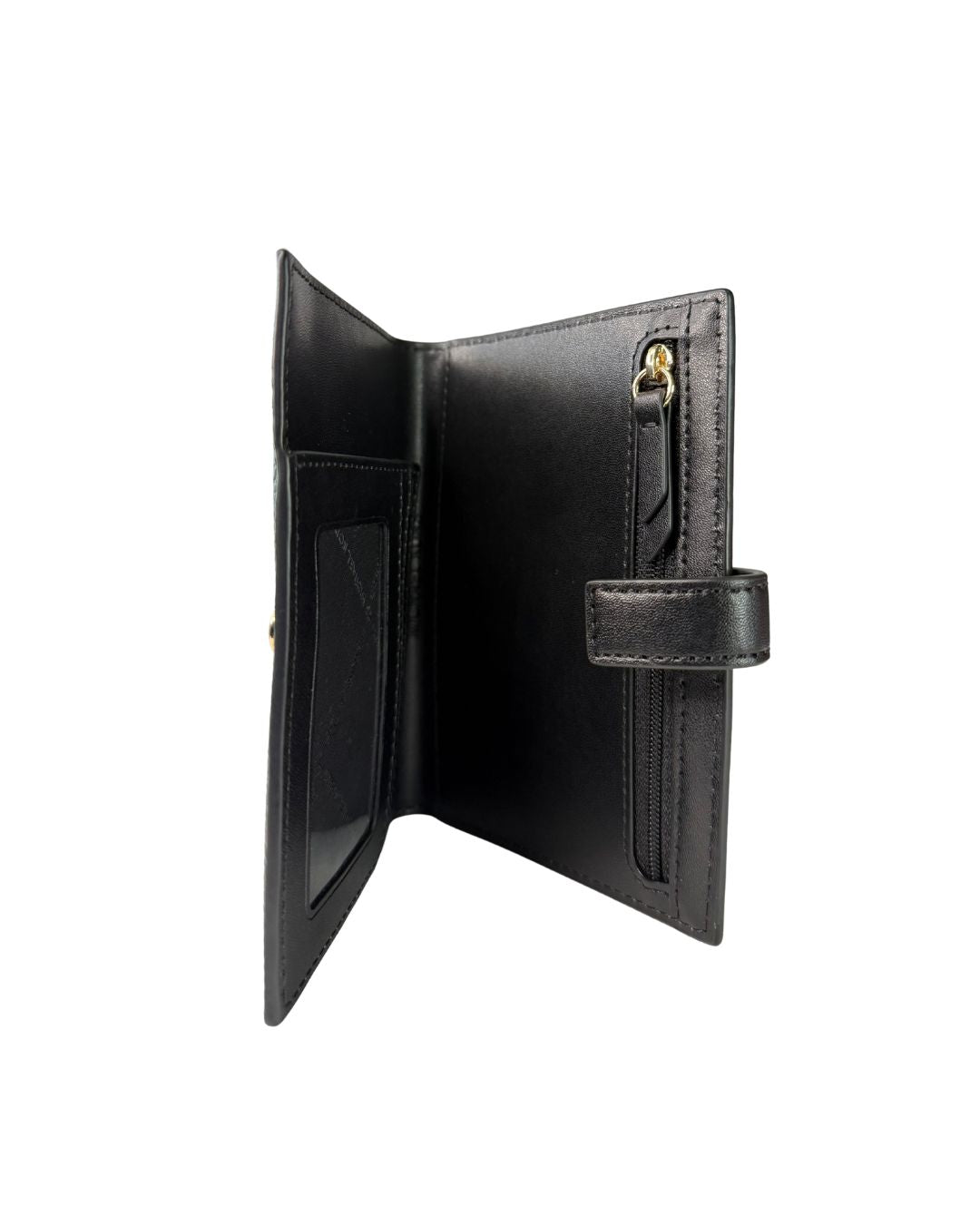NWT Michael Kors Jet Set Black Pebbled Leather Travel Wallet MSRP $198