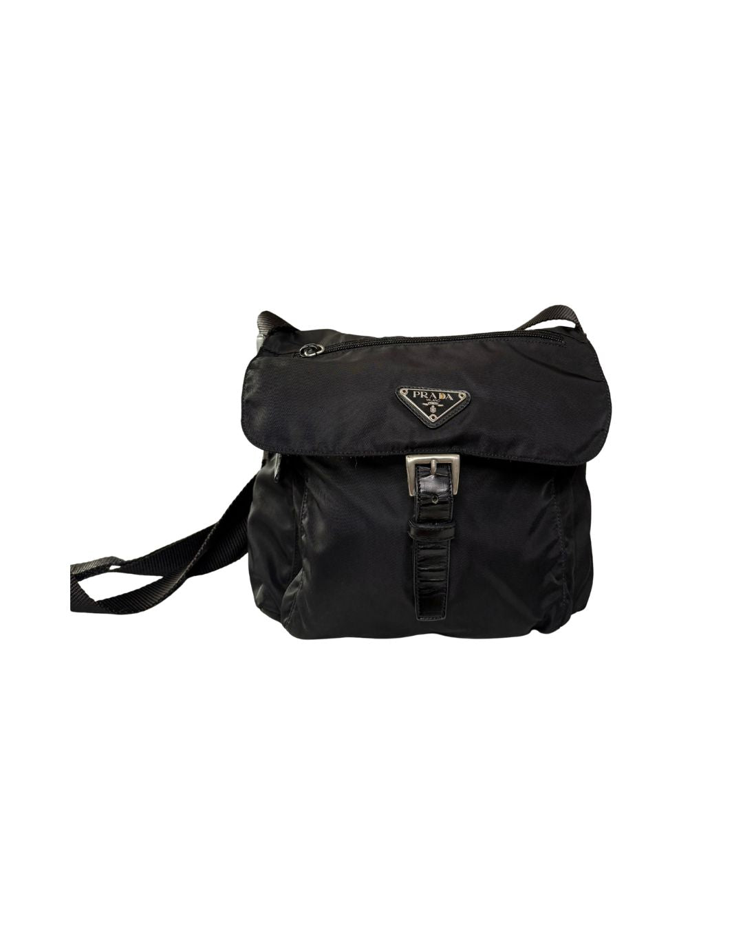 Prada Vintage Tessuto Nylon Black Crossbody Messenger Bag