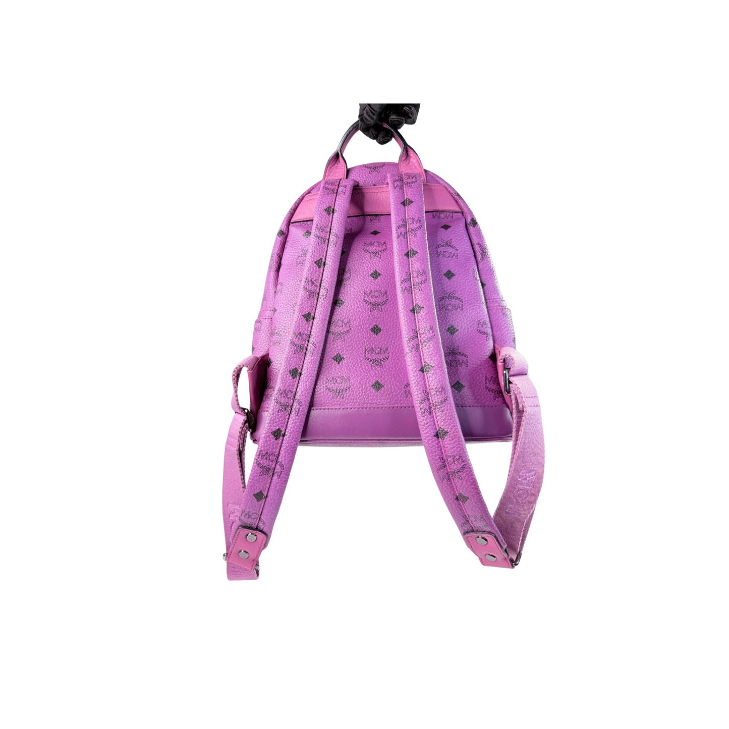 MCM Stark Visetos Purple Leather Backpack