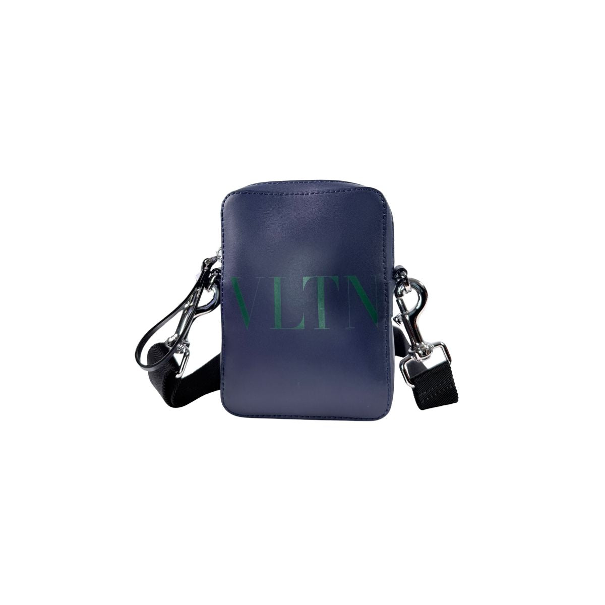 Valentino Garavani VLTN Logo Navy Leather Mini Crossbody Bag
