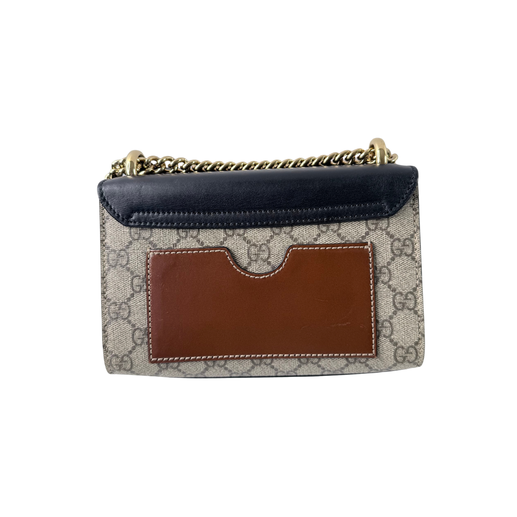 Gucci Padlock GG Supreme Canvas Leather Shoulder Bag
