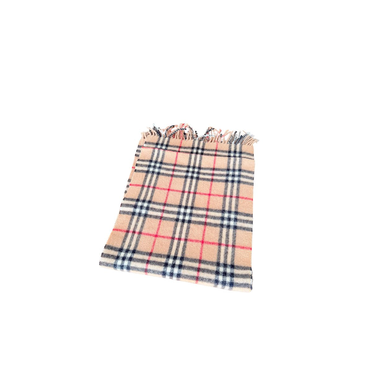 Burberrys Vintage Nova Check Camel Lambswool Scarf