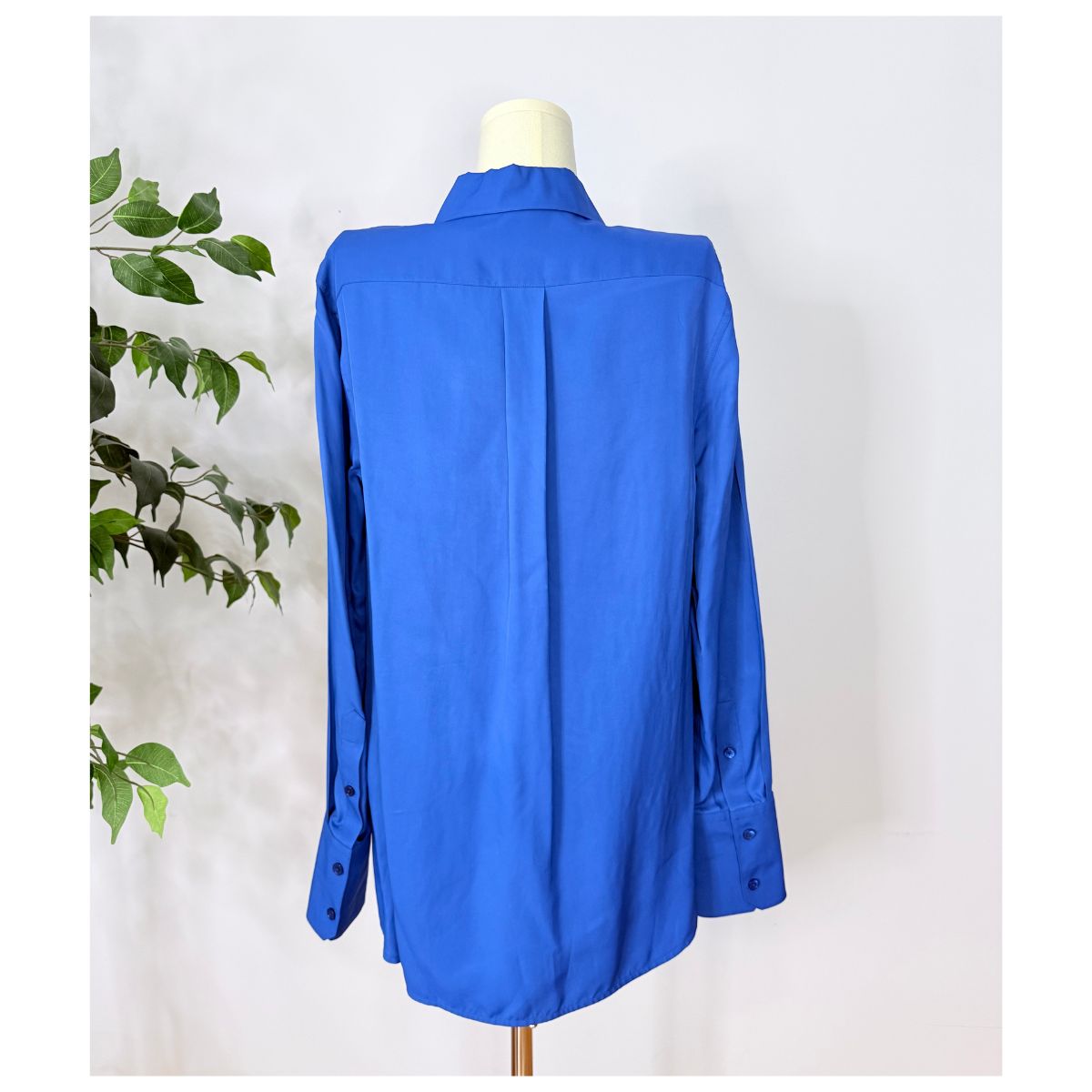 Helmut Lang Silk Viscose Blue Button-Up Shirt