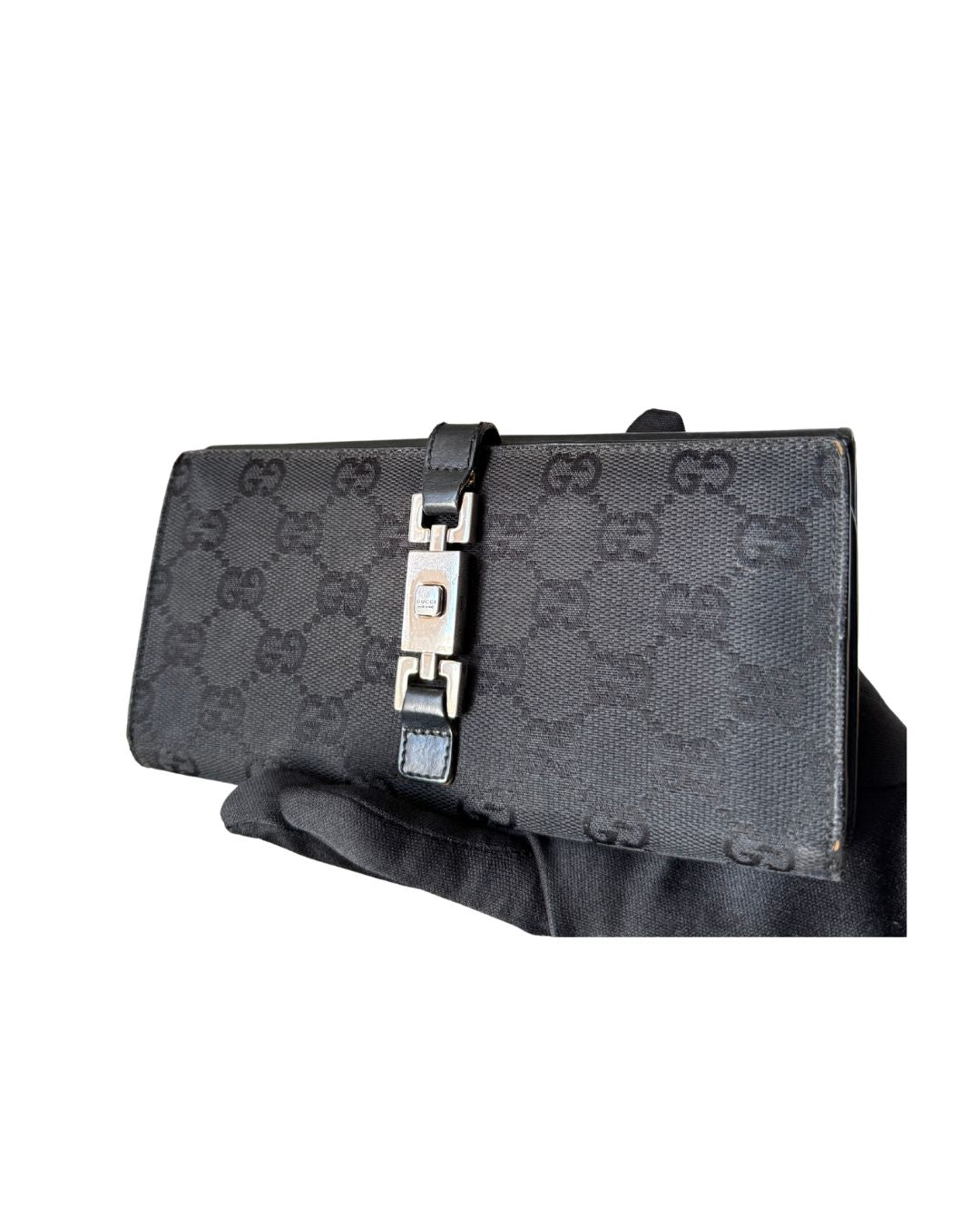 Gucci Vintage Jackie/Bardot GG Canvas Continental Wallet