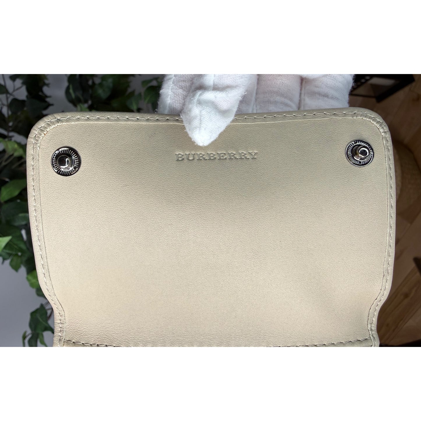 Burberry Smoke House Check Canvas Compact Wallet