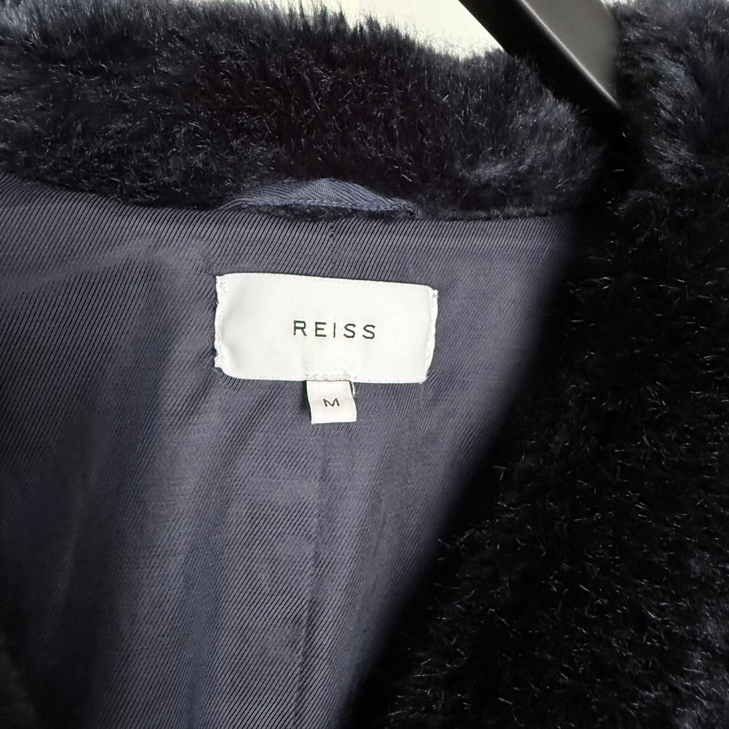 REISS Luxe Faux Fur Black Jacket