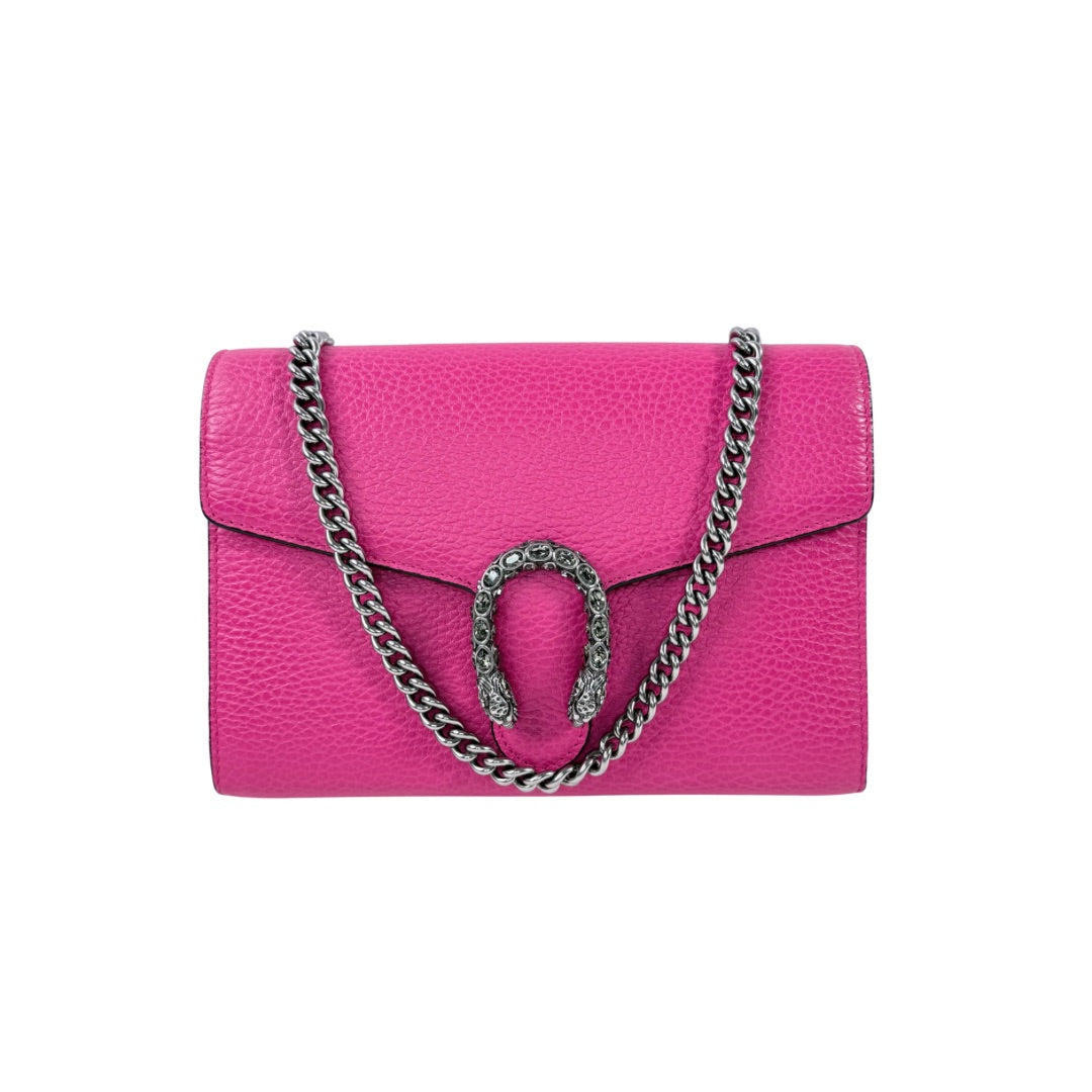 Gucci Dionysus Chain Wallet Pink Leather Shoulder Bag