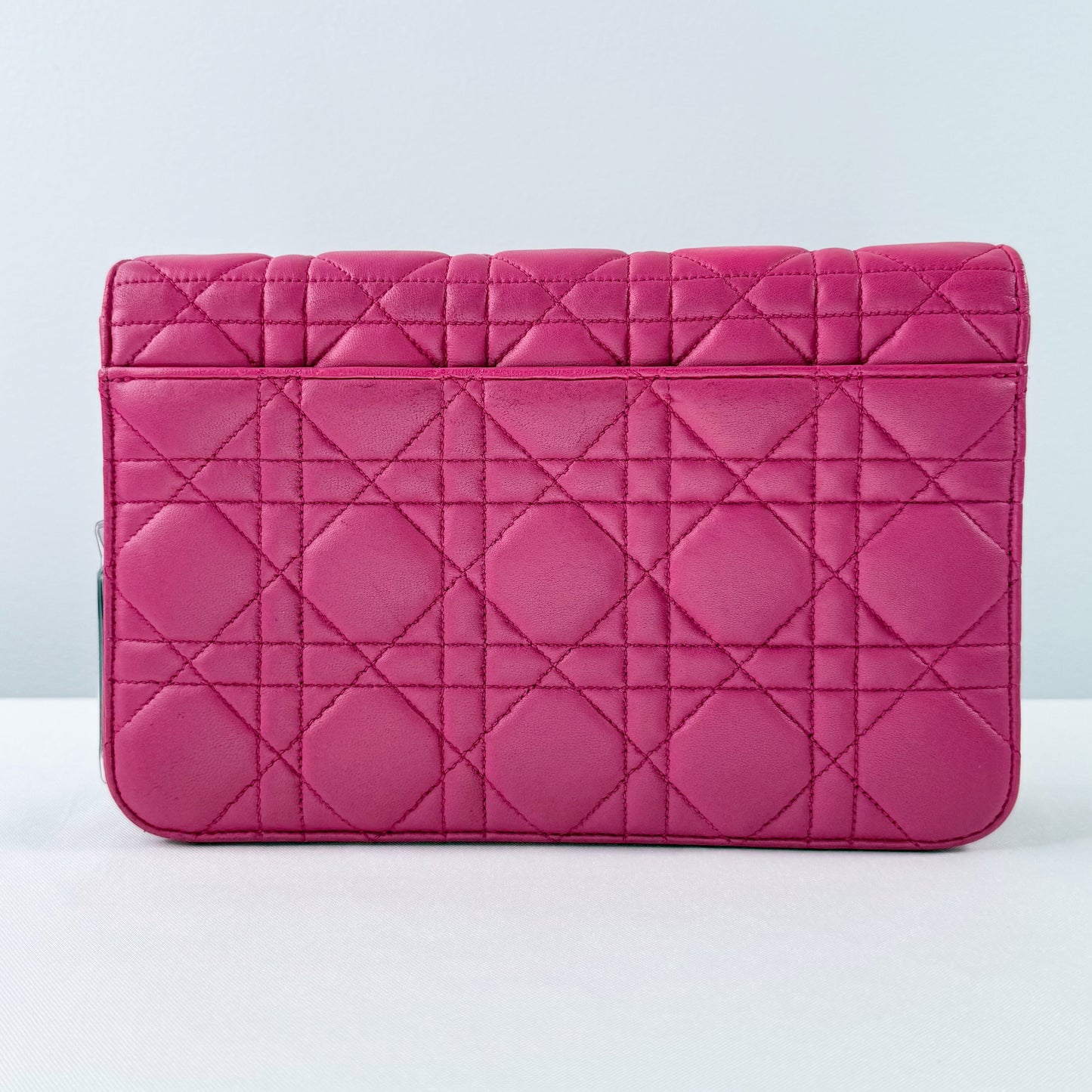 Christian Dior Miss Dior Cannage Pink Lambskin Wallet on Chain