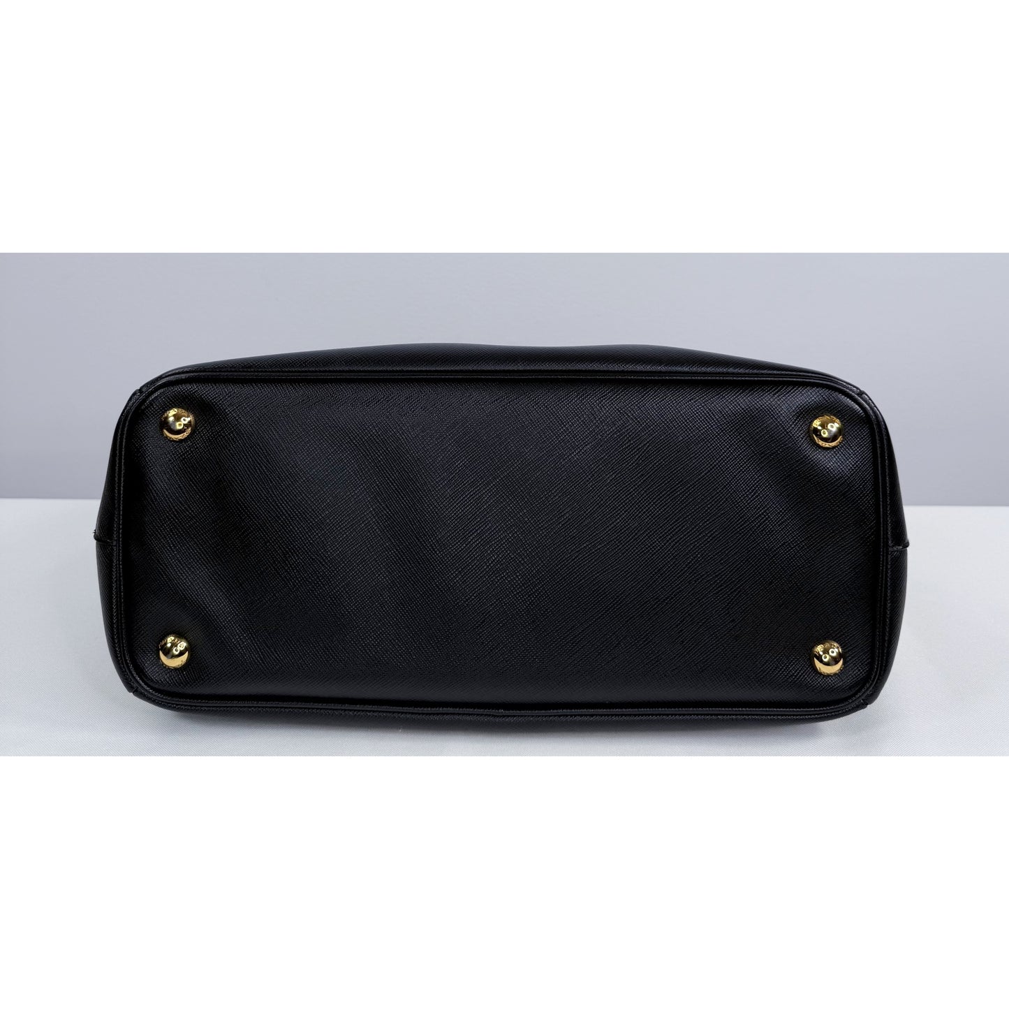 Prada Black Saffiano Leather Small Double Zip Galleria Tote w/ Strap