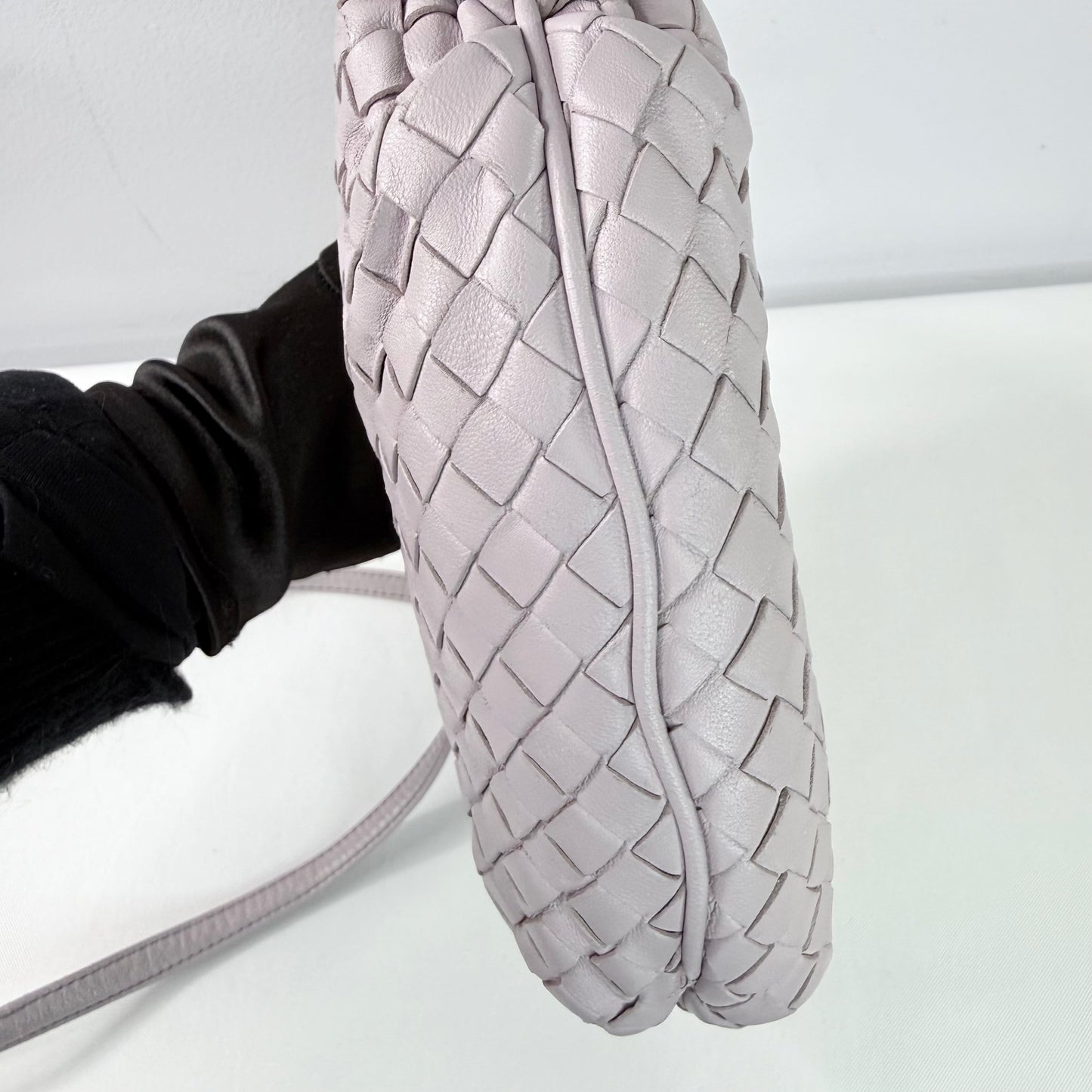 Bottega Veneta Intrecciato Light Lavender Leather Crossbody Bag