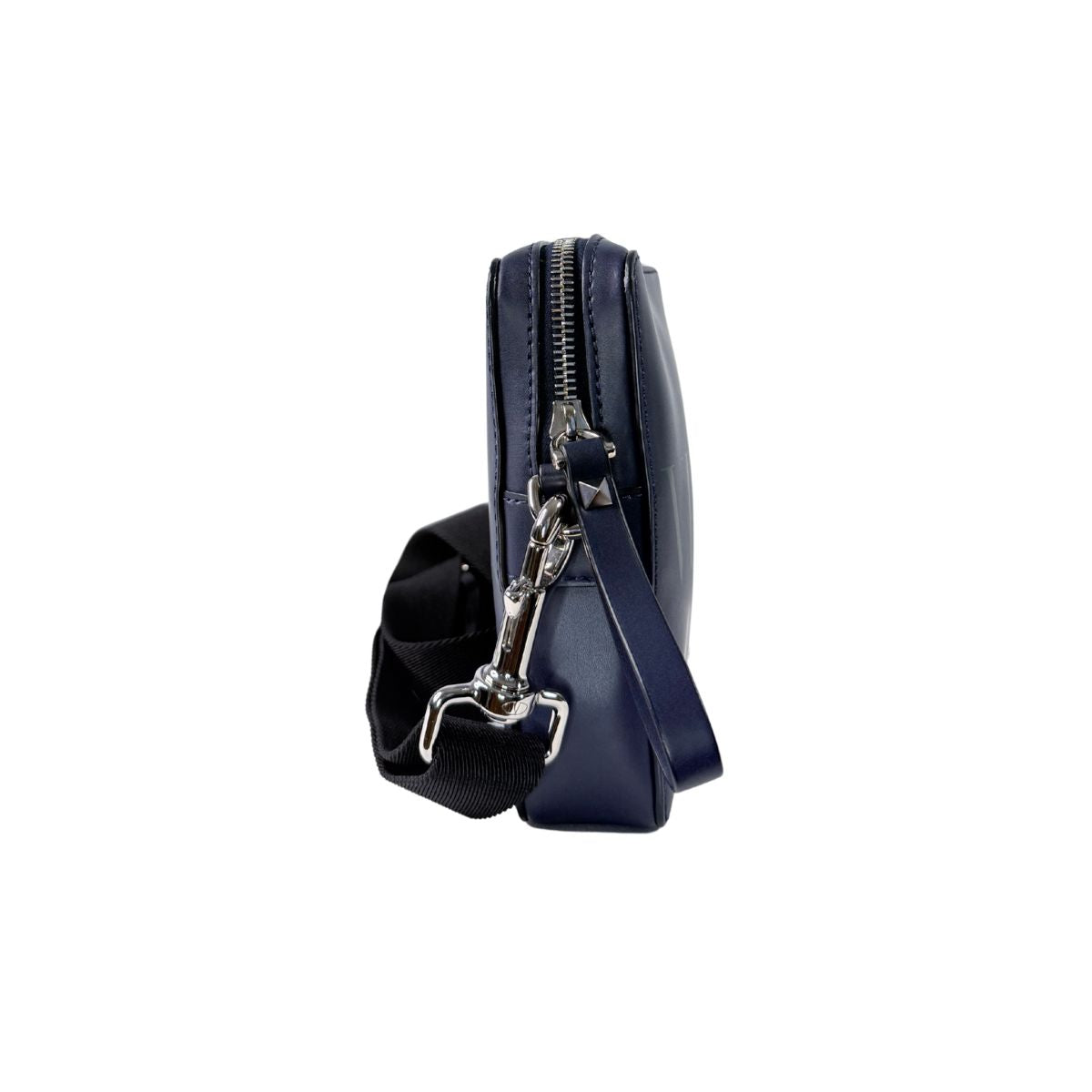 Valentino Garavani VLTN Logo Navy Leather Mini Crossbody Bag