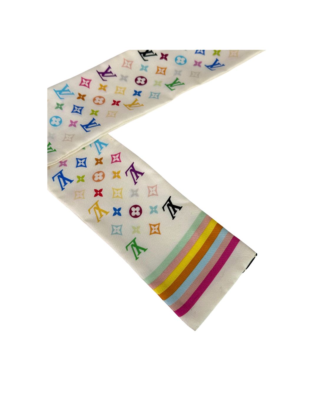Louis Vuitton x Takashi Murakami Monogram Multicolor Silk Bandeau Scarf