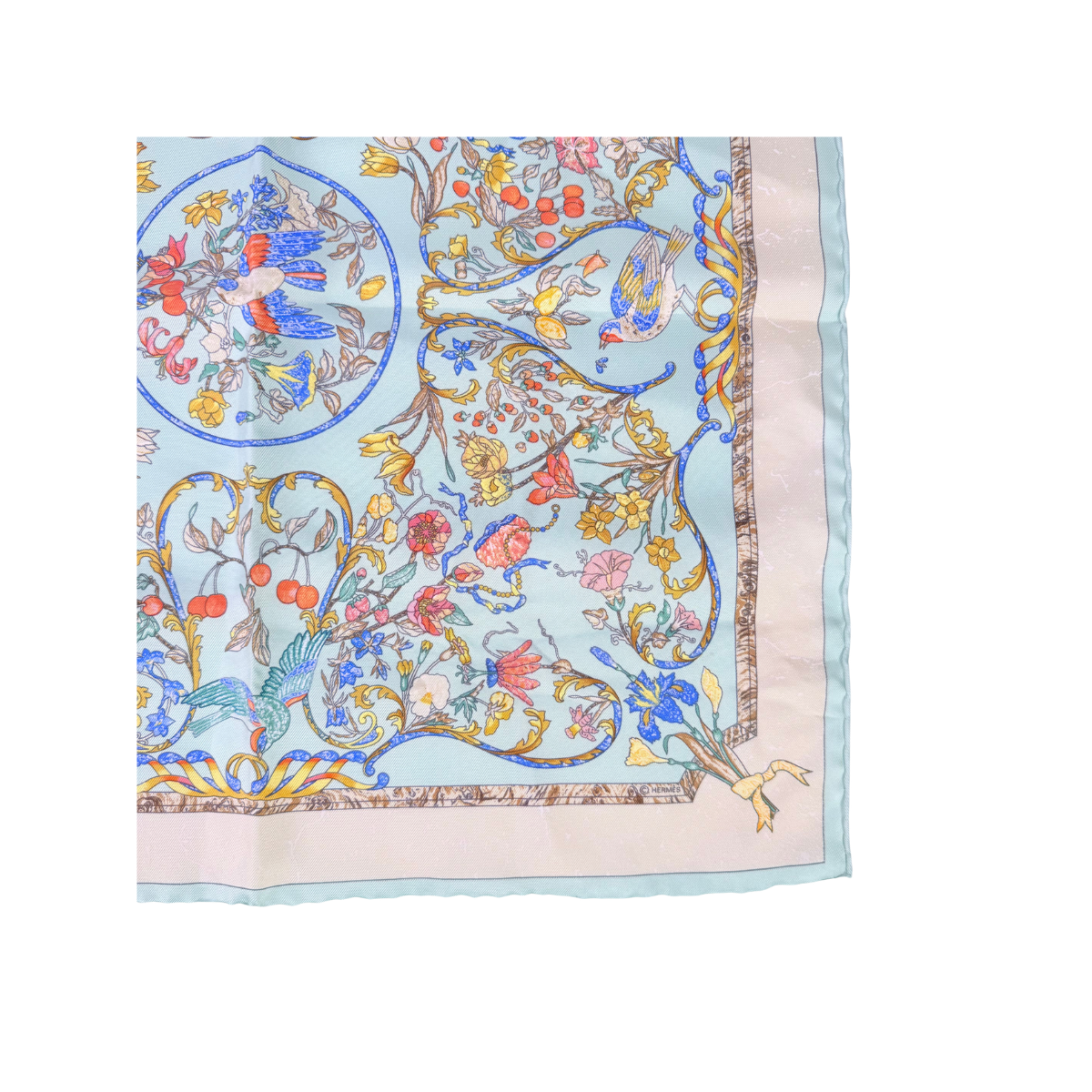 Hermès Carré 45 Pierres d'Orient et d'Occident Silk Scarf Blue Multicolor