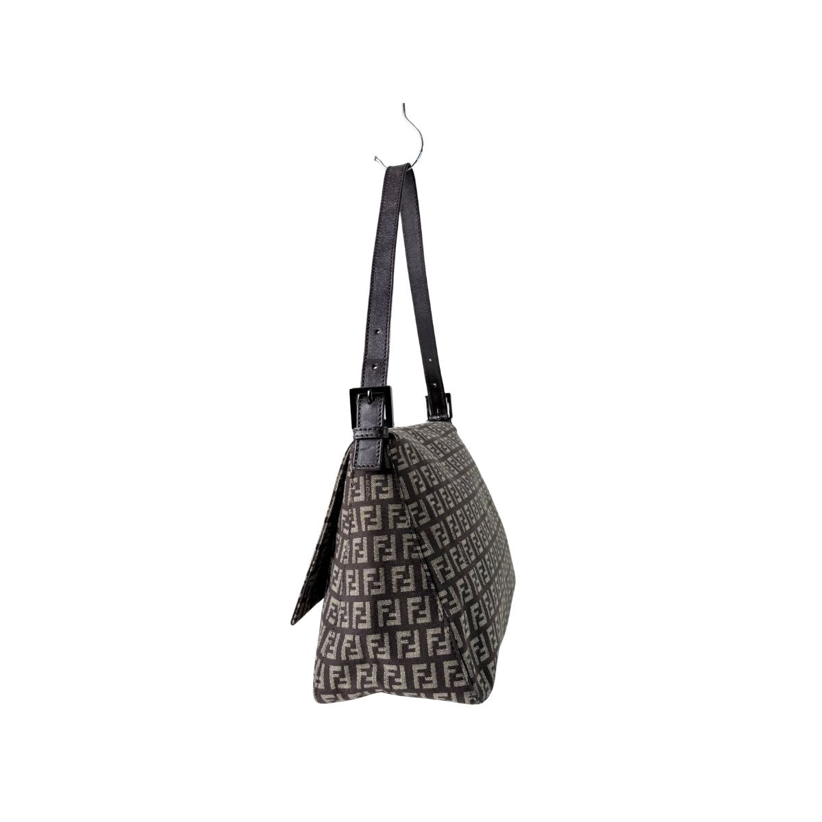 Fendi Zucca Baguette Shoulder Bag Brown FF Logo