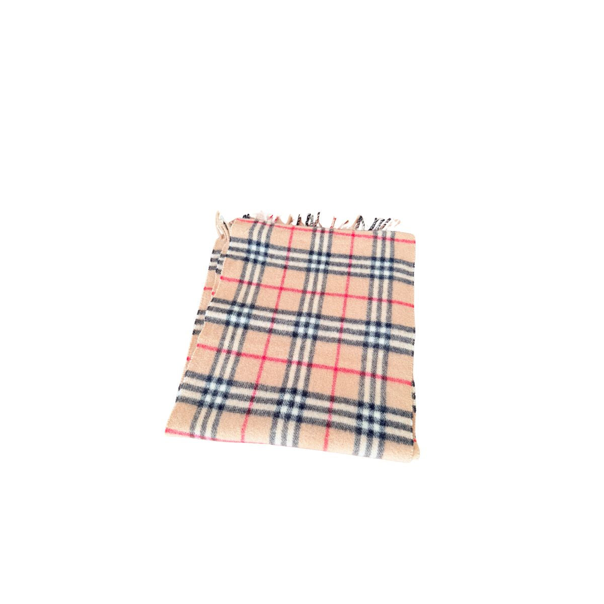 Burberrys Vintage Nova Check Camel Lambswool Scarf
