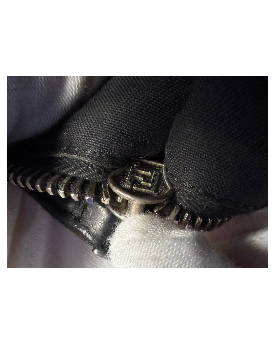 Fendi Bag Bugs Monster Eyes Black Leather Clutch