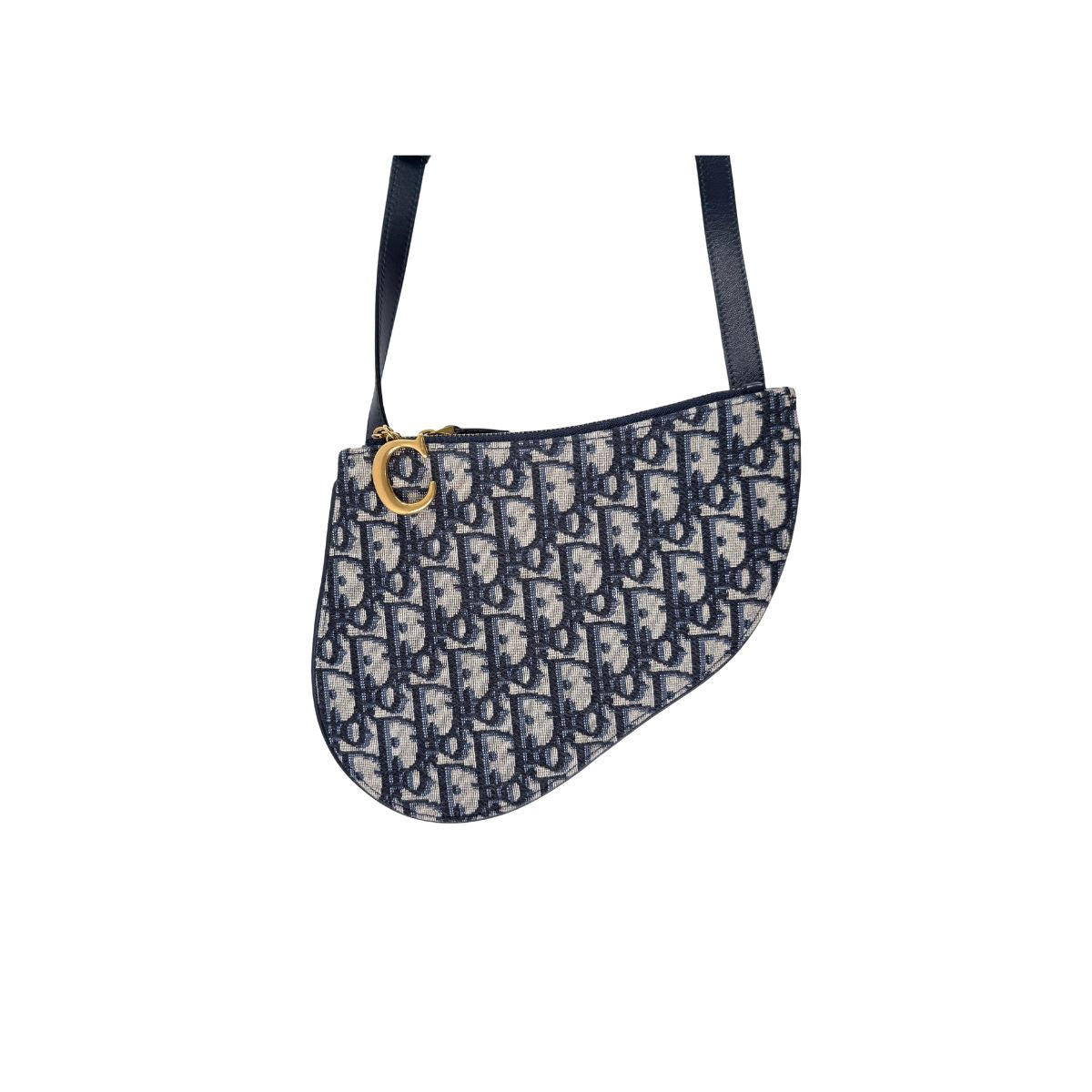 Christian Dior Oblique Saddle Trio Pouch Navy Canvas Crossbody Bag