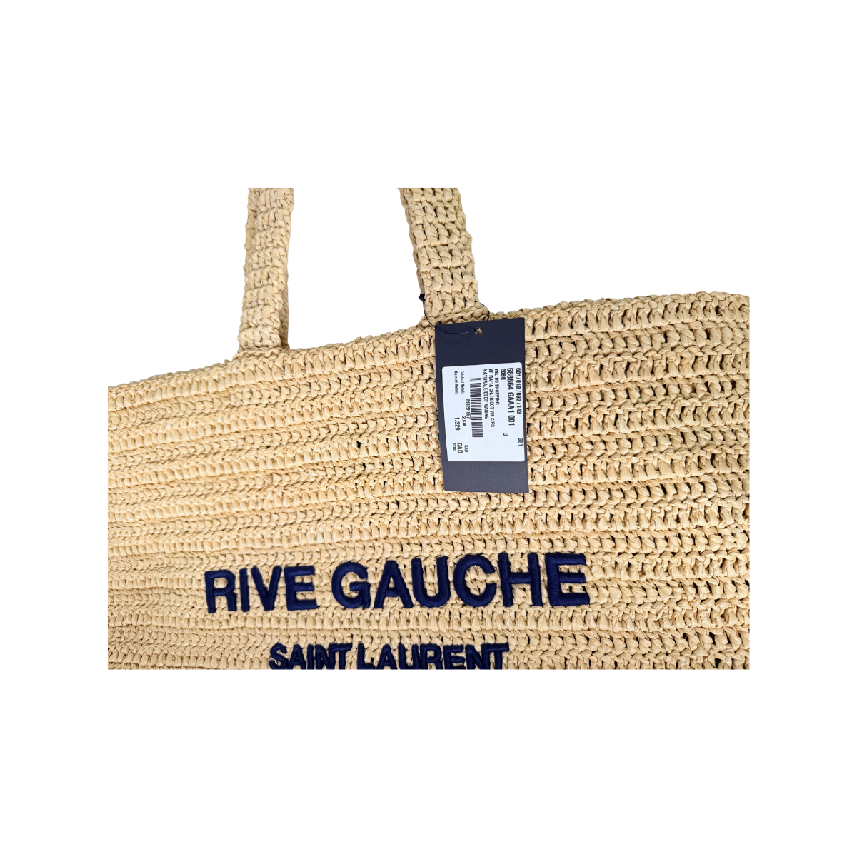 Saint Laurent Rive Gauche Raffia Tote Bag NWT