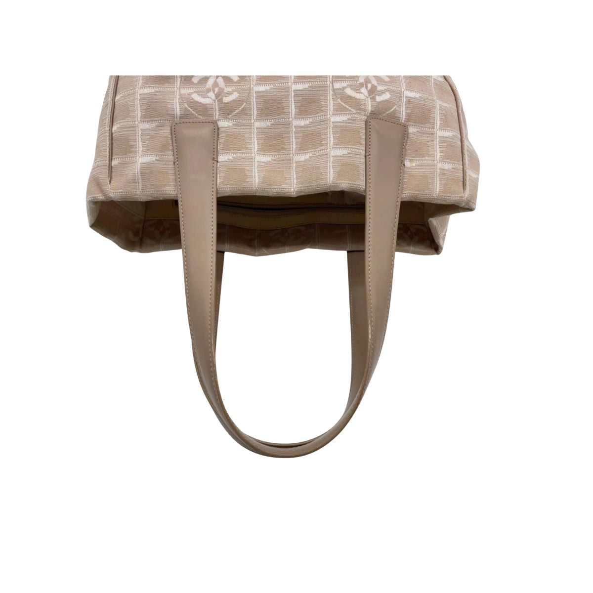 Chanel New Travel Line PM Tote Nylon Leather Beige
