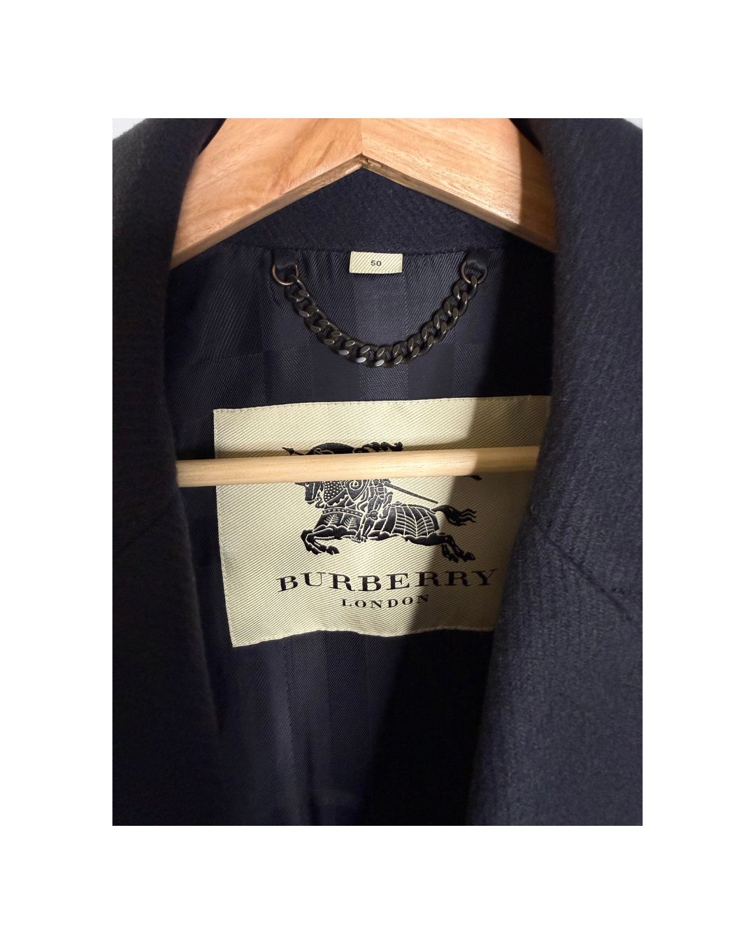 Burberry London Wool Double-Breasted Coat Black Size 50