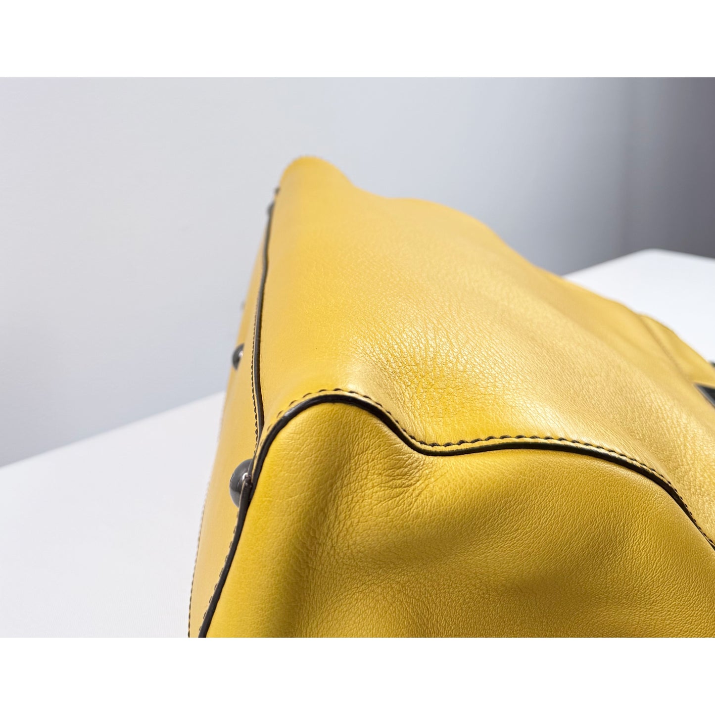 Fendi Peekaboo Yellow Leather Medium Satchel Bag