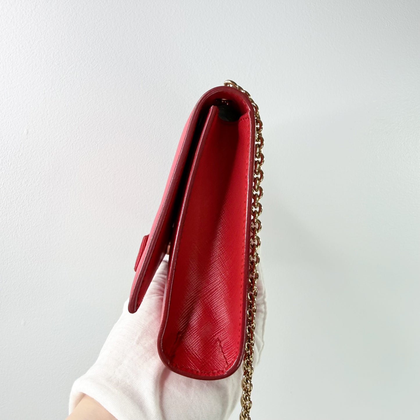 Salvatore Ferragamo Vara Bow Red Saffiano Leather Crossbody Bag