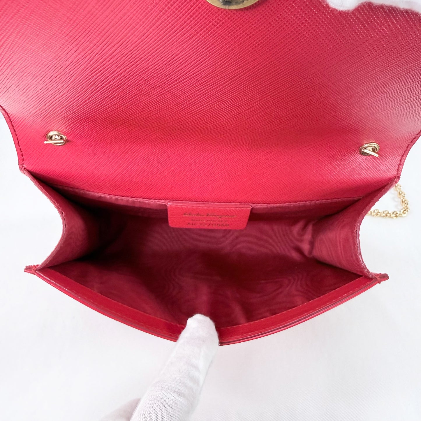 Salvatore Ferragamo Vara Bow Red Saffiano Leather Crossbody Bag