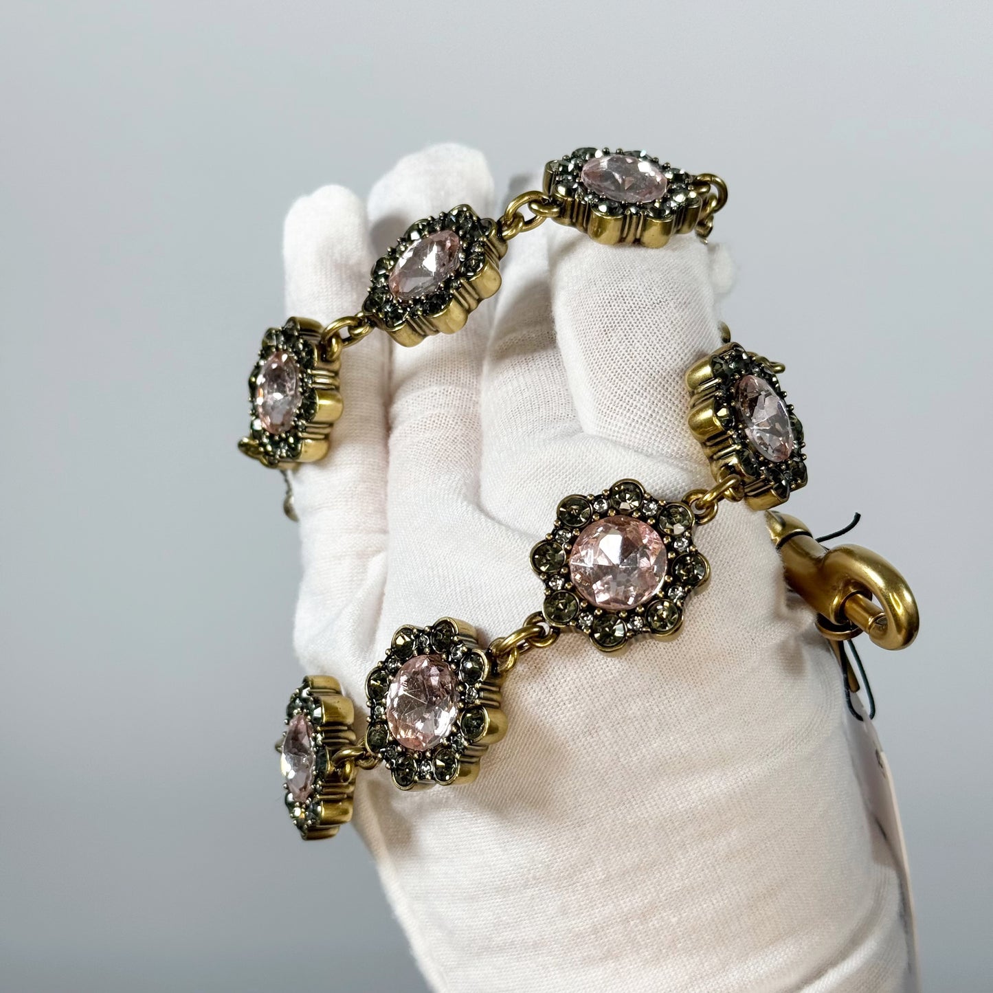 Coach Short Jewelry Chain Strap In Brass/Pink Multi CAU47 NWT