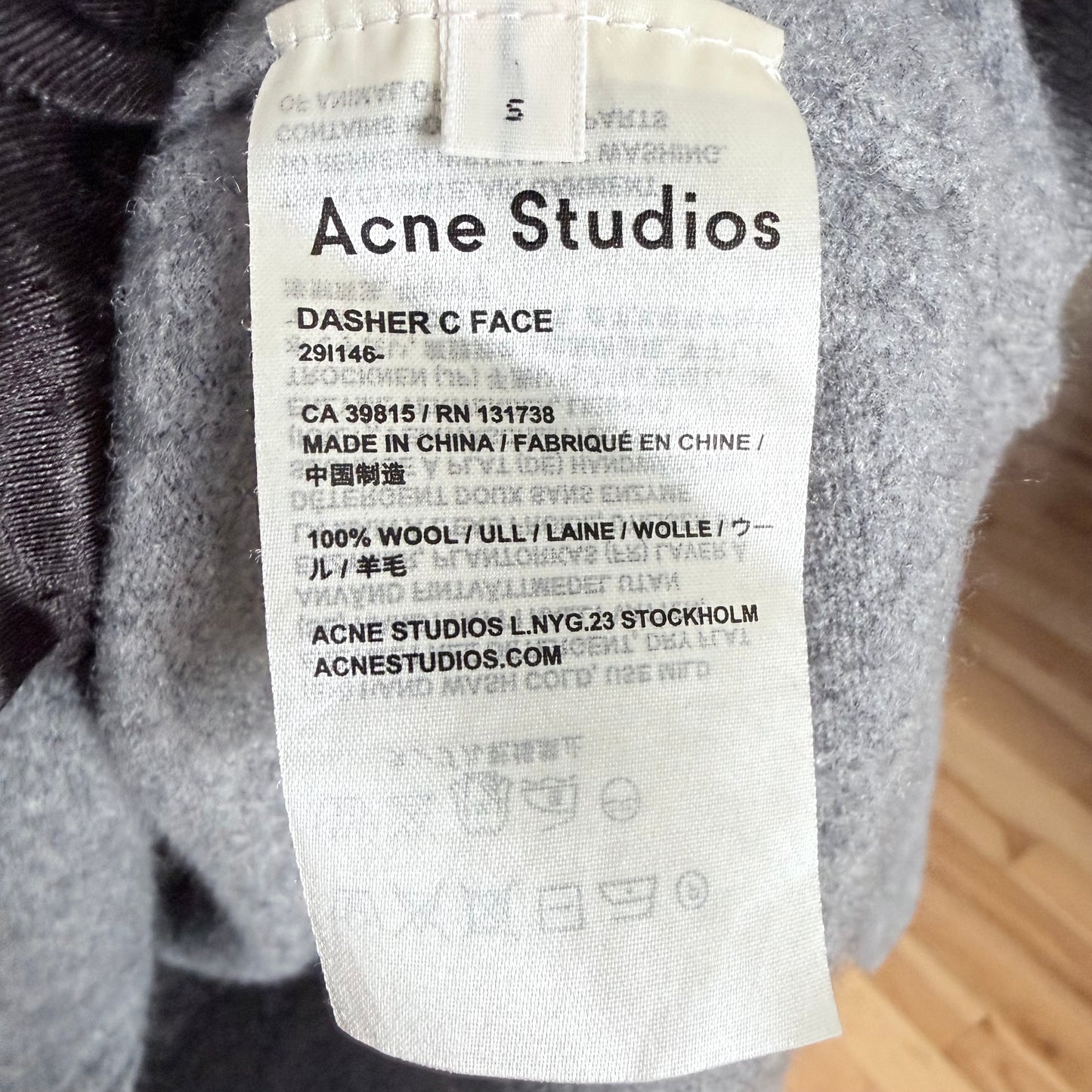 Acne Studios Grey Wool Cardigan