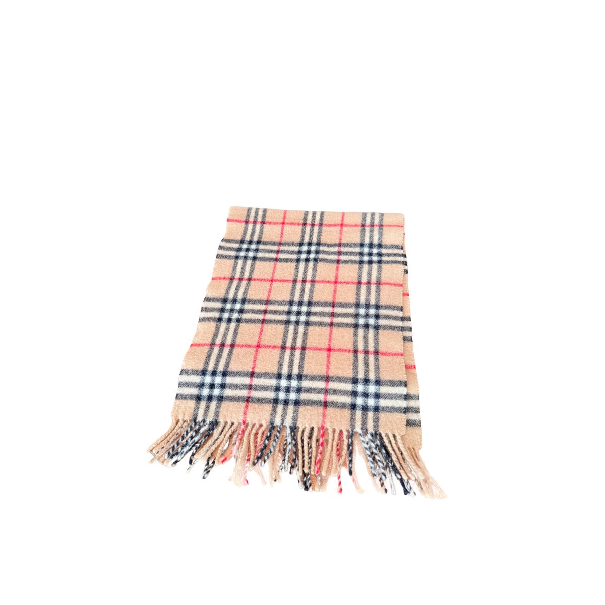 Burberrys Vintage Nova Check Camel Lambswool Scarf
