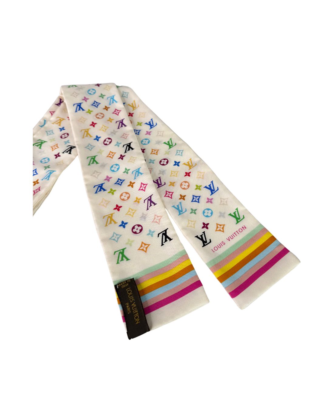Louis Vuitton x Takashi Murakami Monogram Multicolor Silk Bandeau Scarf