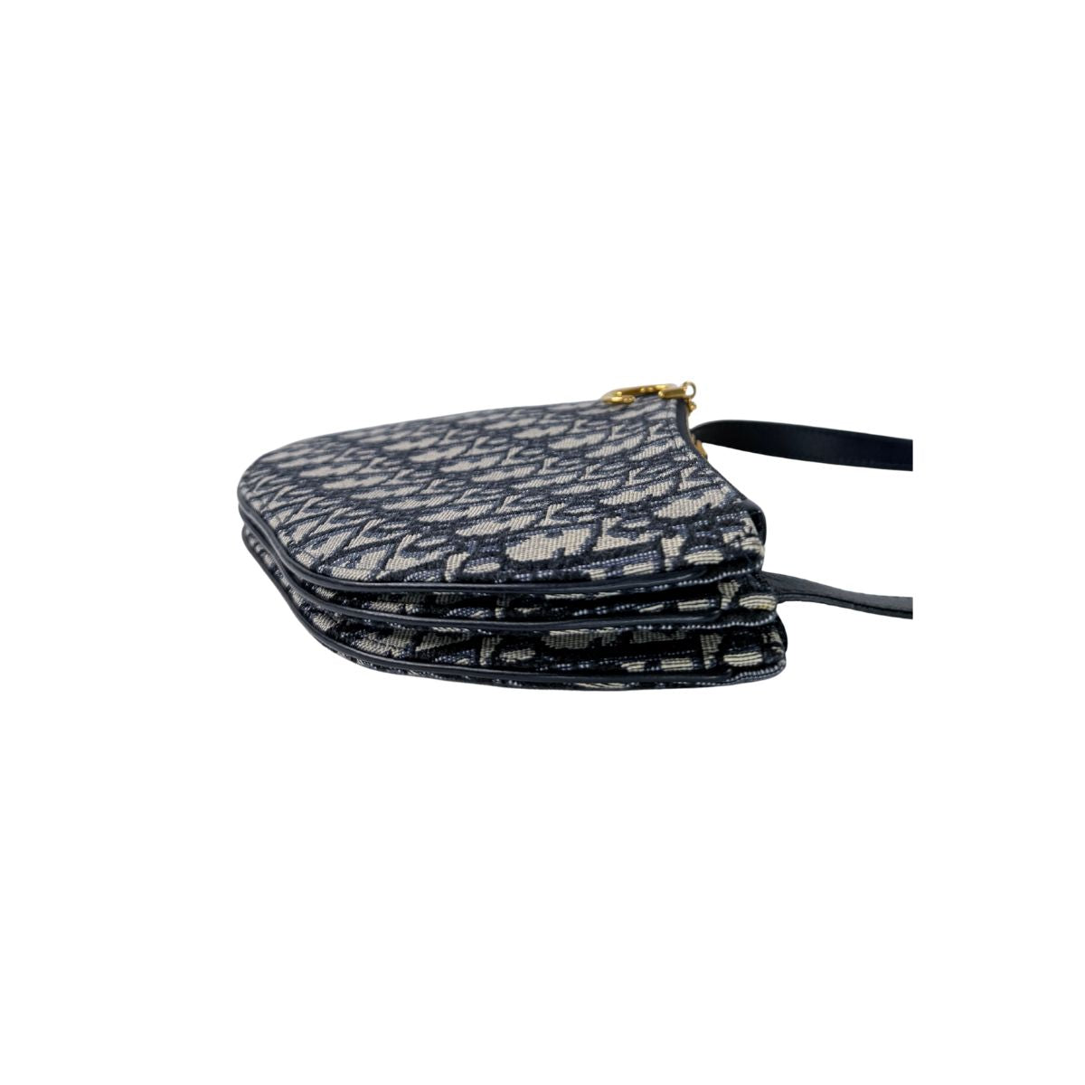 Christian Dior Oblique Saddle Trio Pouch Navy Canvas Crossbody Bag