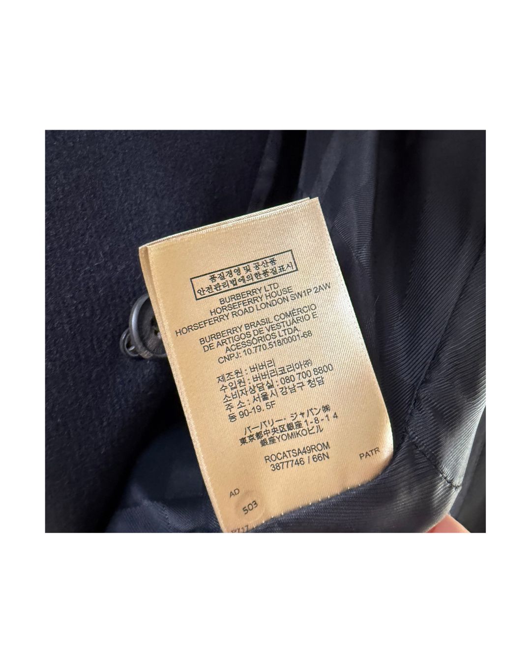 Burberry London Wool Double-Breasted Coat Black Size 50