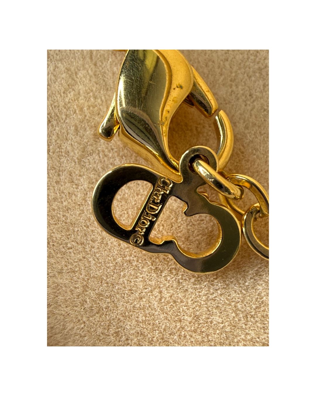 Christian Dior Vintage Gold-Plated Strass Heart CD Pendant Necklace