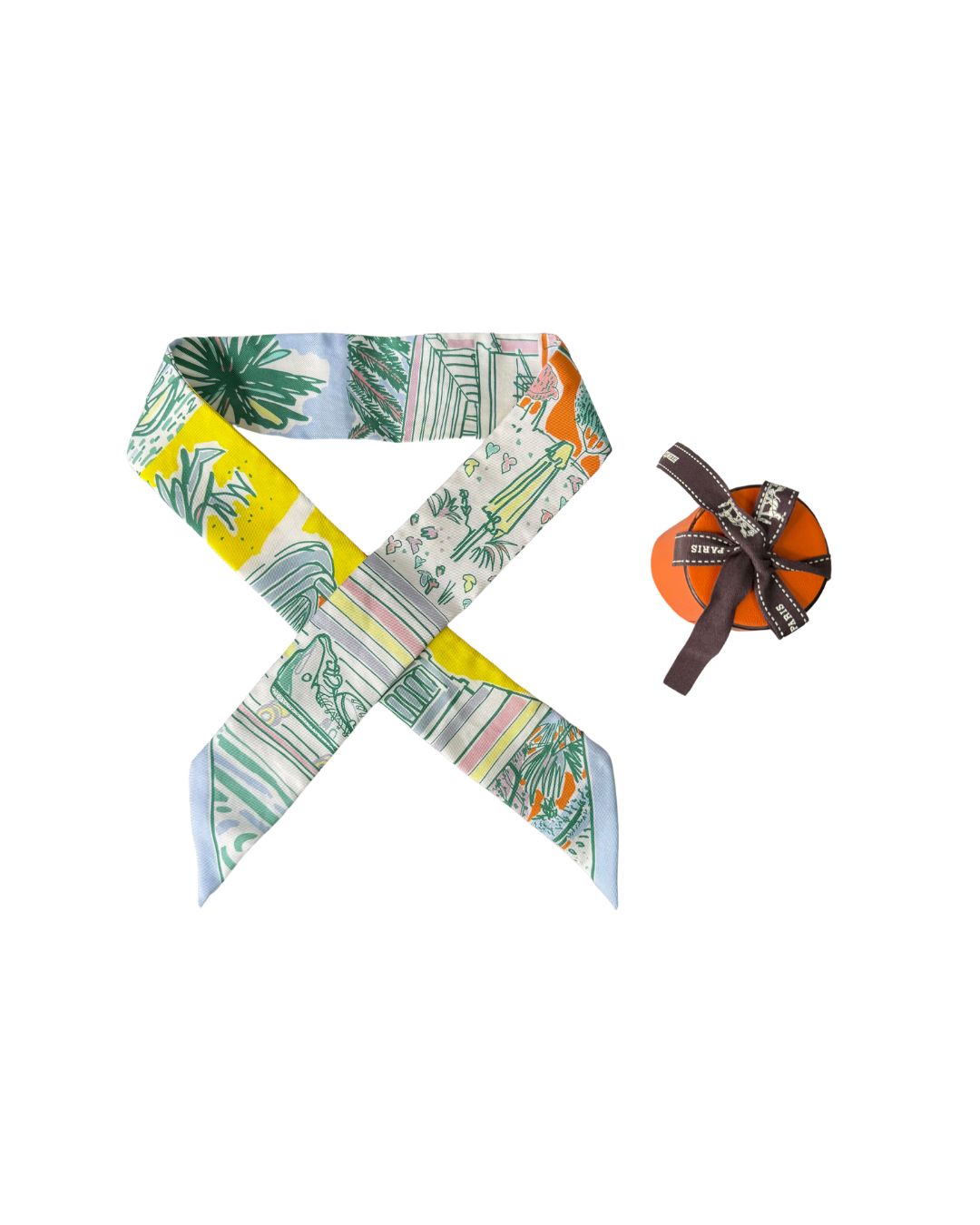 Hermès Rayures d'Été Multicolour Silk Twilly Scarf