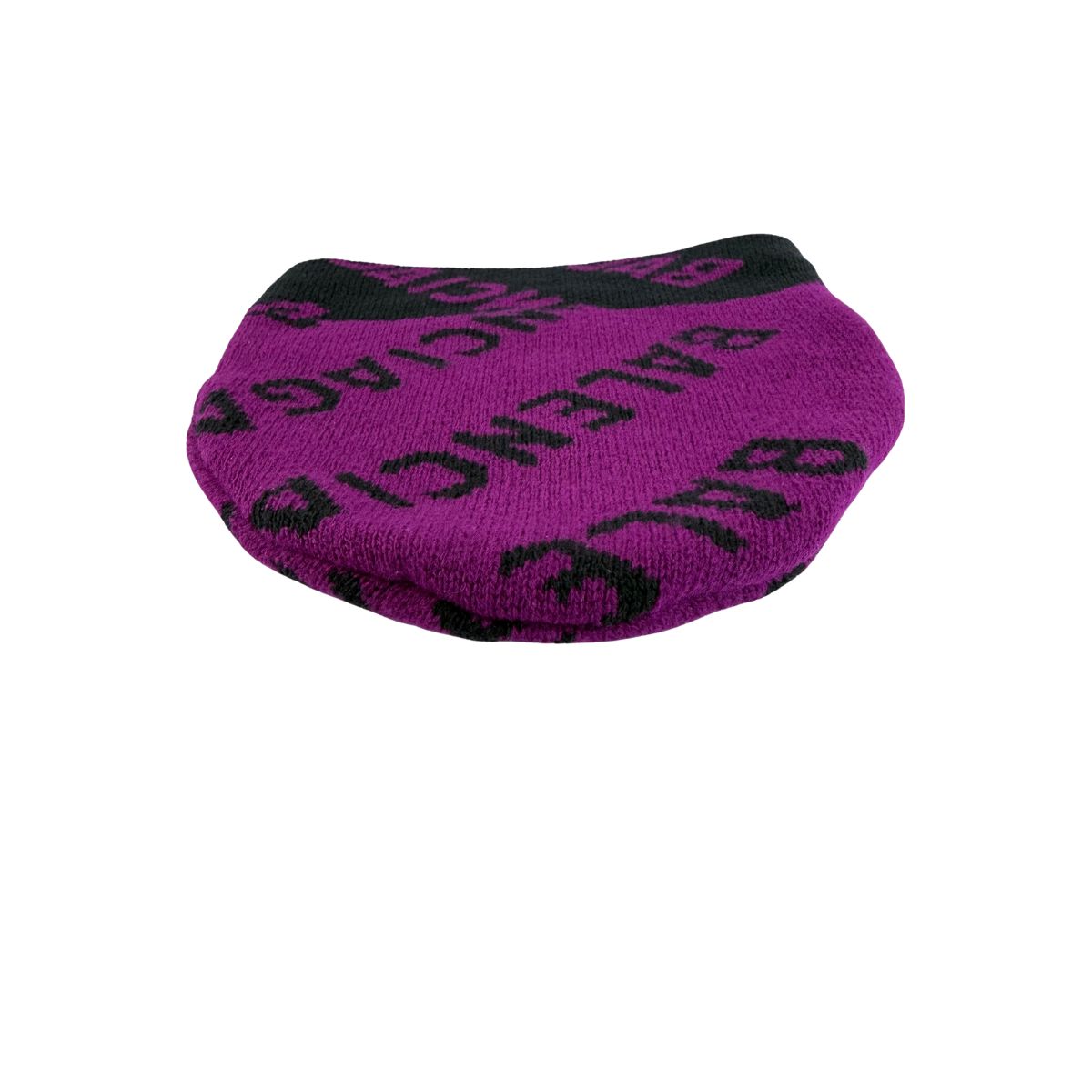 Balenciaga All Over Logo Knit Pink Black Beanie Hat