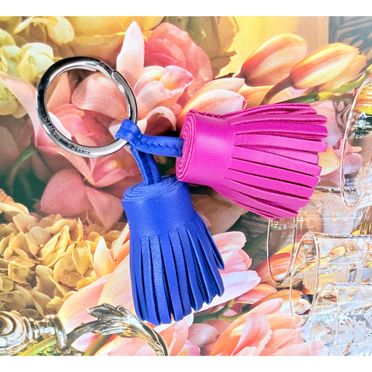 Hermès Purple/Blue Leather Carmen Uno-Dos Key Ring