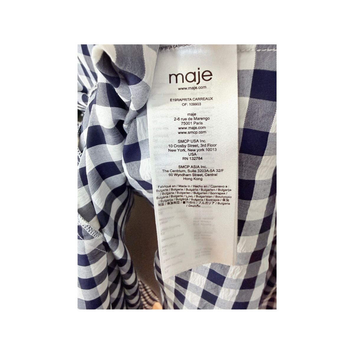 Maje Raprita Gingham Dress