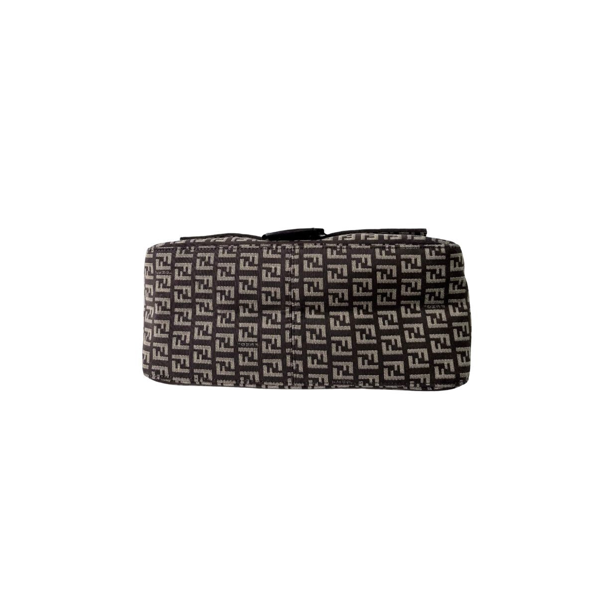 Fendi Zucca Baguette Shoulder Bag Brown FF Logo