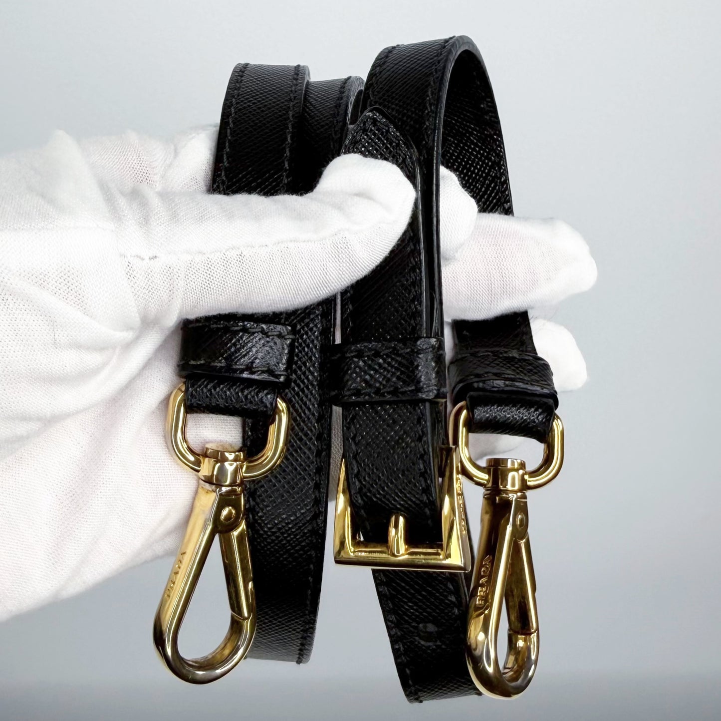 Prada Black Saffiano Leather Small Double Zip Galleria Tote w/ Strap