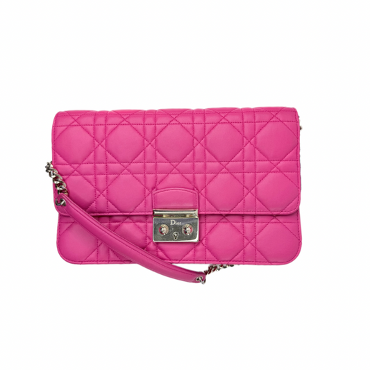 Christian Dior Miss Dior Cannage Pink Lambskin Wallet on Chain