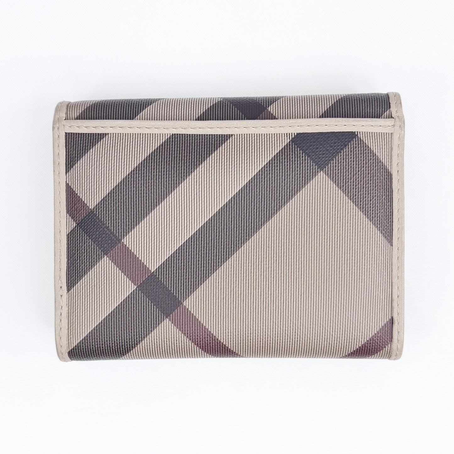 Burberry Smoke House Check Canvas Compact Wallet