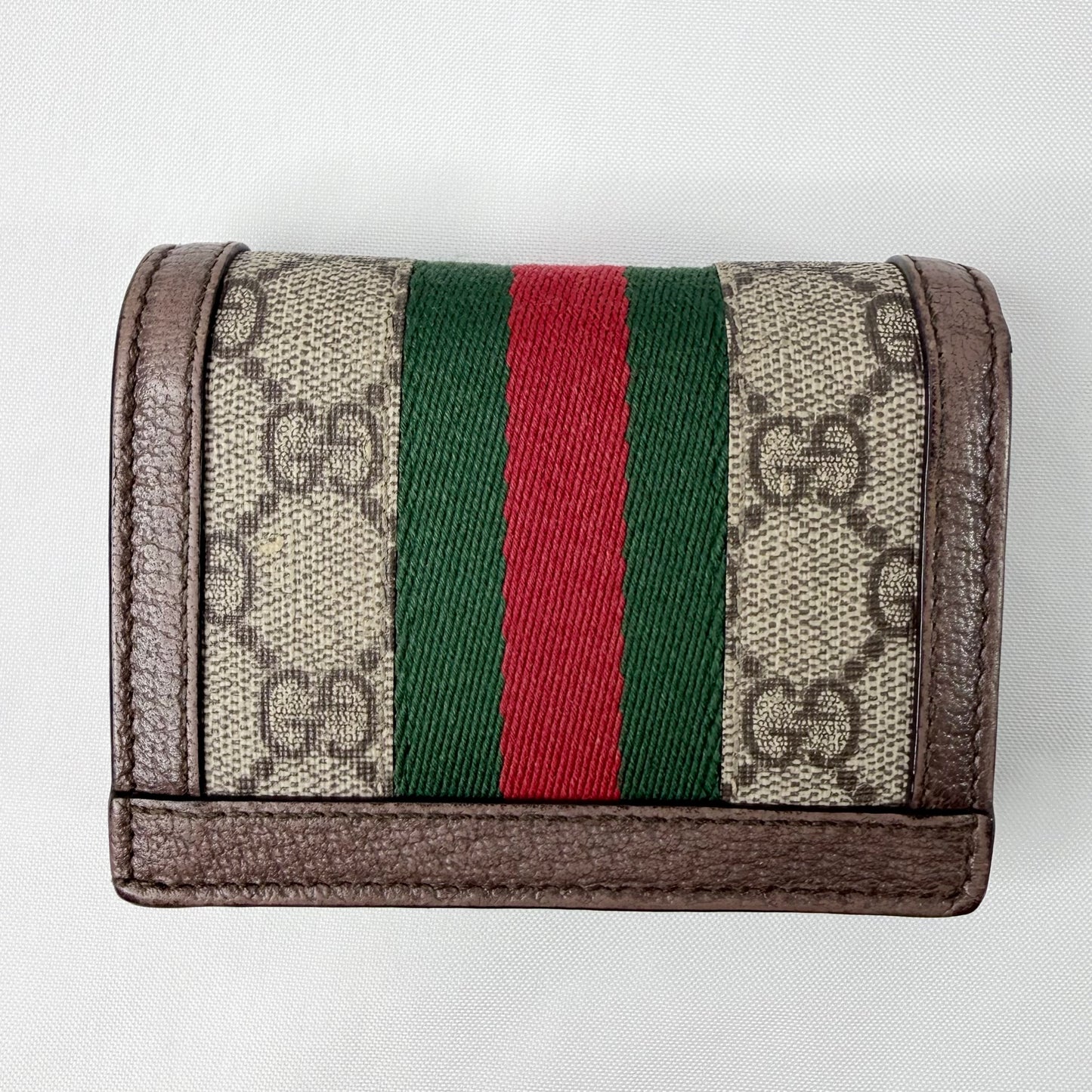 Gucci Ophidia GG Supreme Canvas Web Stripe Card Case Wallet