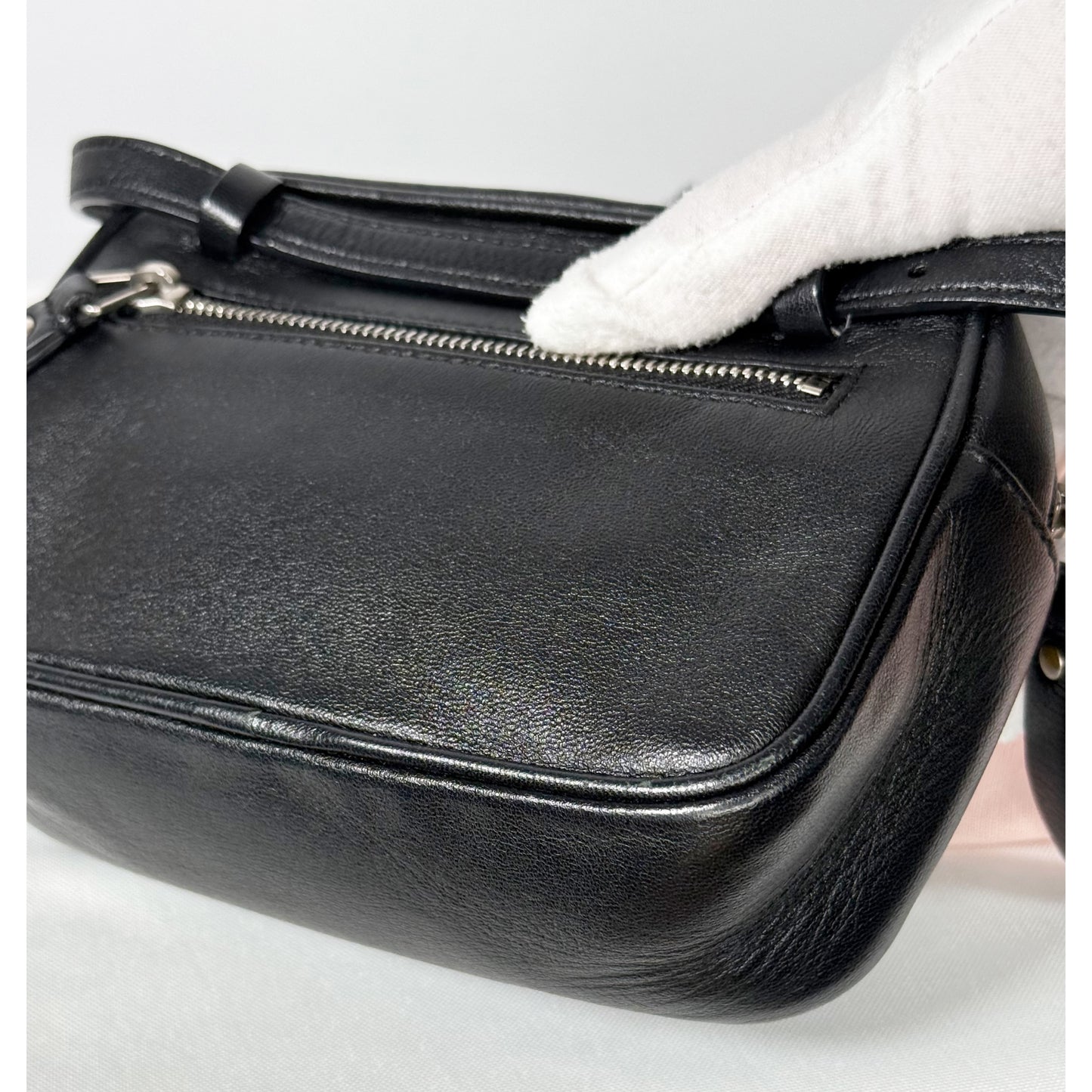 Yves Saint Laurent Black Leather Belt Bag Crossbody Bag, Rare and Hard to Find